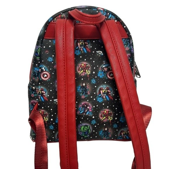 Loungefly Marvel Avengers Floral Tattoo Mini Backpack - Picture 4 of 13